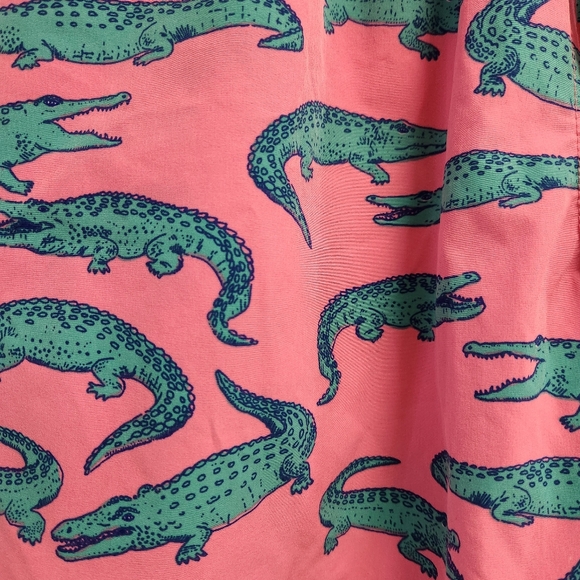 Chubbies Pink and Teal Alligator Print Men's Shorts - Picture 4 of 9